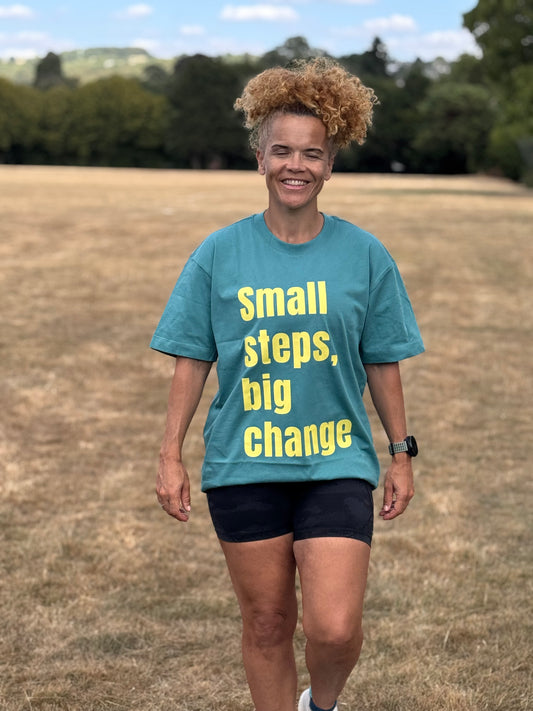 SabsRunMiles Cotton Tee - Small Steps Big Change